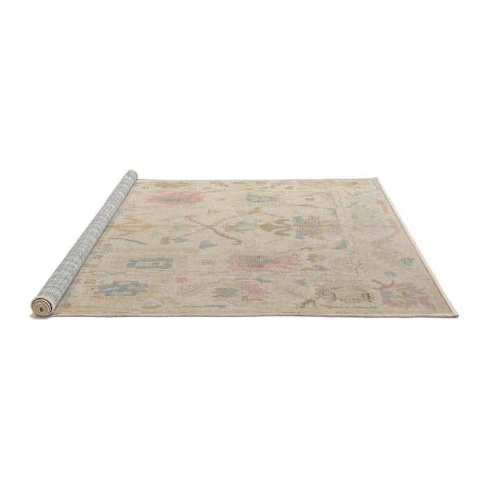 Sideview of Machine Washable Abstract Deep Peach Orange Rug, wshabs4605