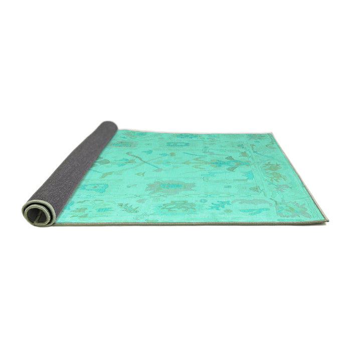 Sideview of Oriental Turquoise Traditional Rug, abs4605turq