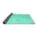 Sideview of Oriental Turquoise Traditional Rug, abs4605turq