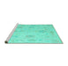 Sideview of Machine Washable Oriental Turquoise Traditional Area Rugs, wshabs4605turq