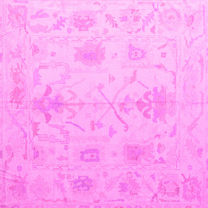 Square Oriental Pink Traditional Rug, abs4605pnk