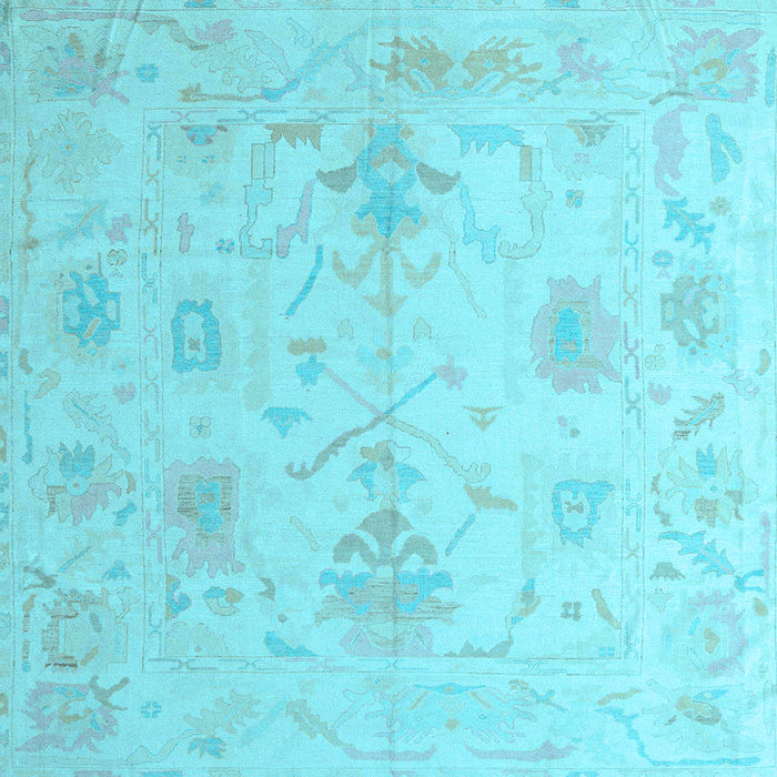 Square Oriental Light Blue Traditional Rug, abs4605lblu