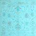 Square Oriental Light Blue Traditional Rug, abs4605lblu