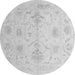 Round Oriental Gray Traditional Rug, abs4605gry