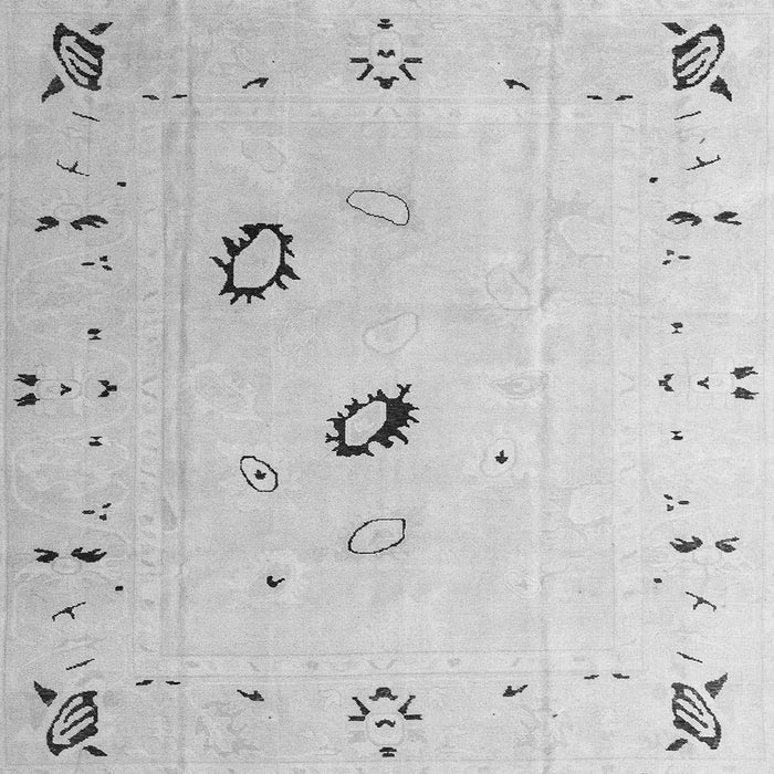 Square Machine Washable Solid Gray Modern Rug, wshabs4606gry