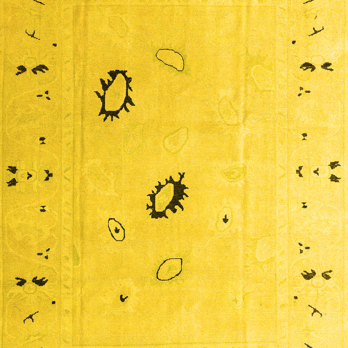 Machine Washable Solid Yellow Modern Rug, wshabs4606yw