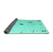 Sideview of Solid Turquoise Modern Rug, abs4606turq