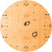 Round Solid Orange Modern Rug, abs4606org