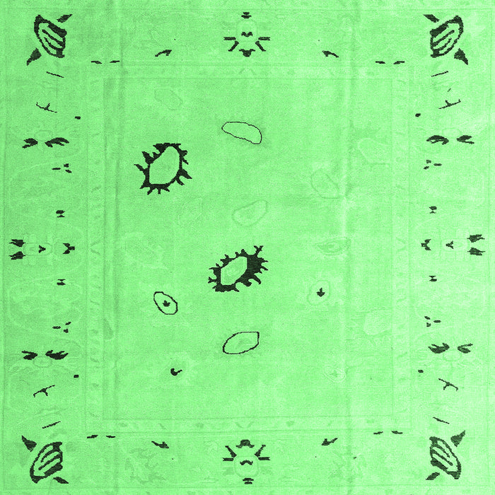 Square Solid Emerald Green Modern Rug, abs4606emgrn