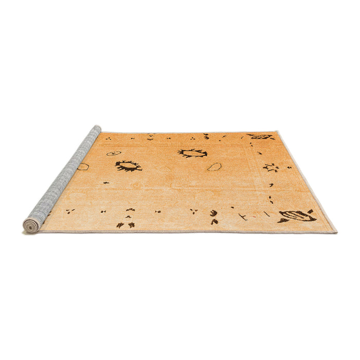 Sideview of Machine Washable Solid Orange Modern Area Rugs, wshabs4606org