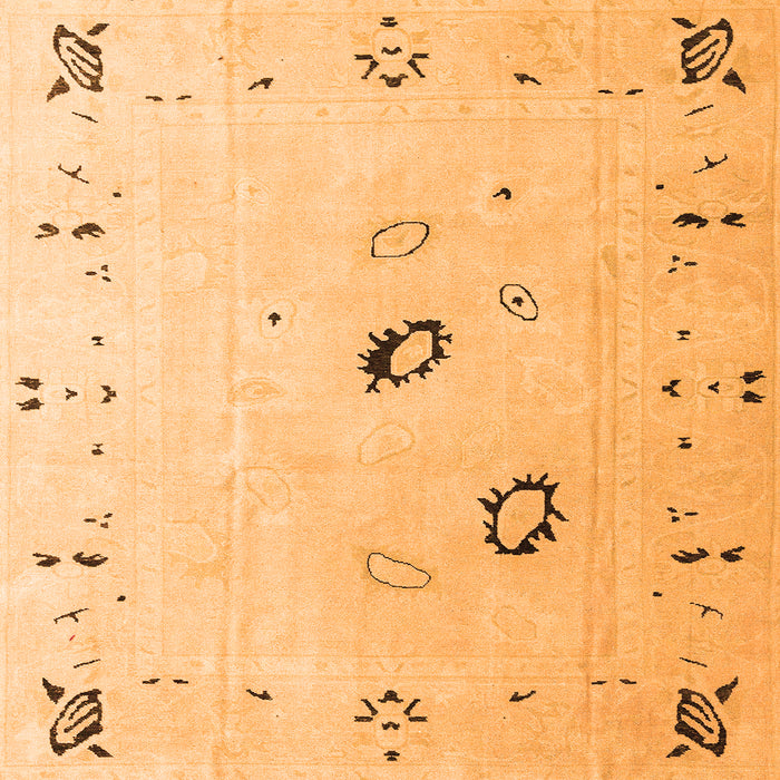 Square Machine Washable Solid Orange Modern Area Rugs, wshabs4606org