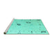 Sideview of Machine Washable Solid Turquoise Modern Area Rugs, wshabs4606turq