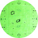 Round Solid Green Modern Rug, abs4606grn