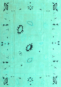 Solid Turquoise Modern Rug, abs4606turq