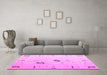 Machine Washable Solid Pink Modern Rug in a Living Room, wshabs4606pnk