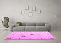 Machine Washable Solid Pink Modern Rug, wshabs4606pnk