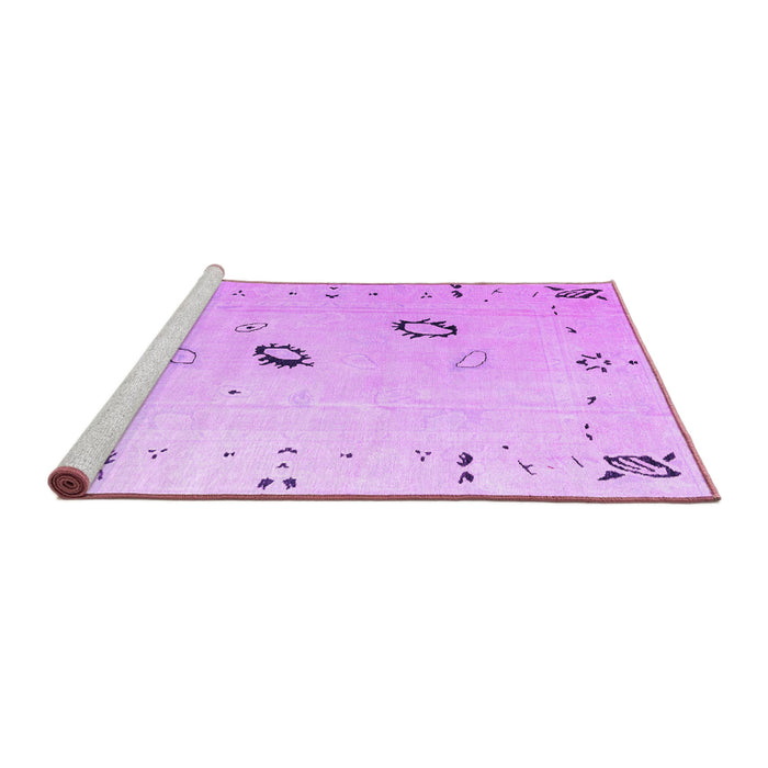 Sideview of Machine Washable Solid Purple Modern Area Rugs, wshabs4606pur