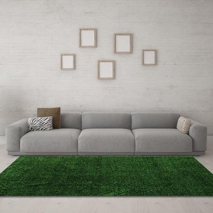 Machine Washable Abstract Green Modern Area Rugs in a Living Room,, wshabs4607grn