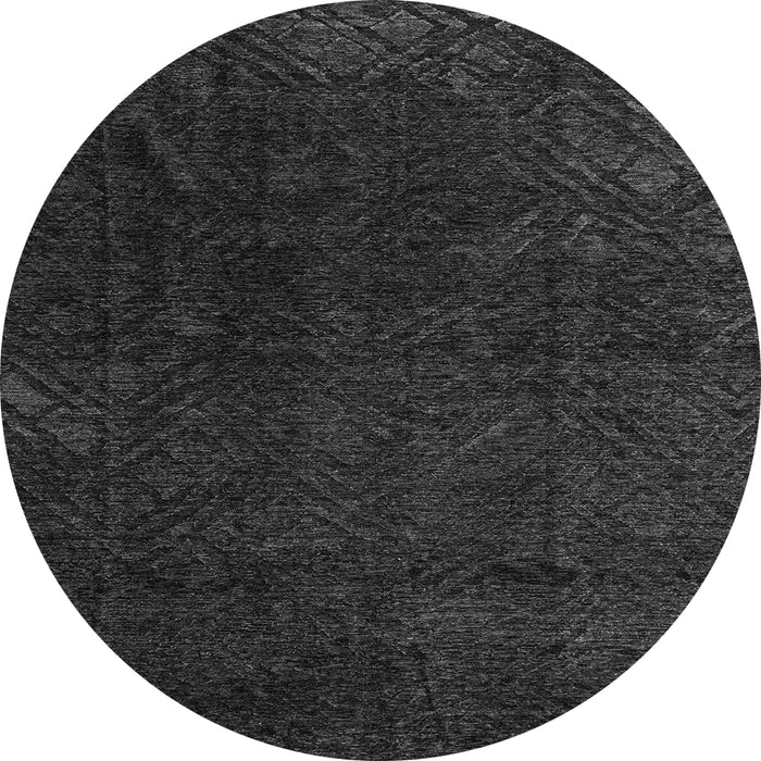Round Abstract Gray Modern Rug, abs4607gry