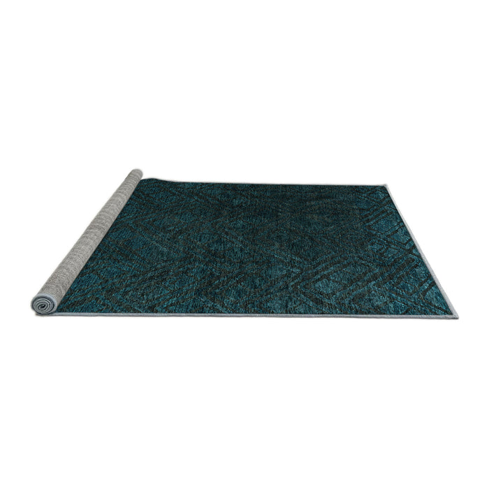 Sideview of Machine Washable Abstract Light Blue Modern Rug, wshabs4607lblu