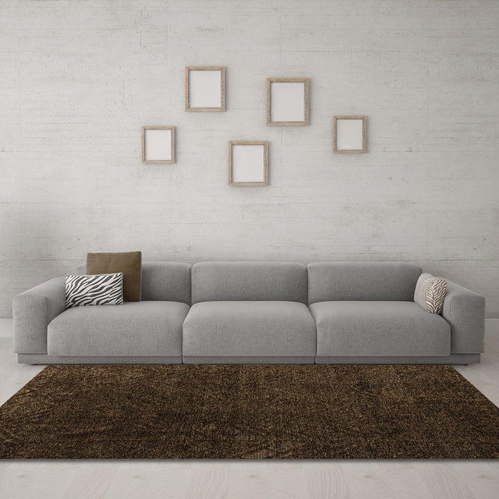 Machine Washable Abstract Brown Modern Rug in a Living Room,, wshabs4607brn