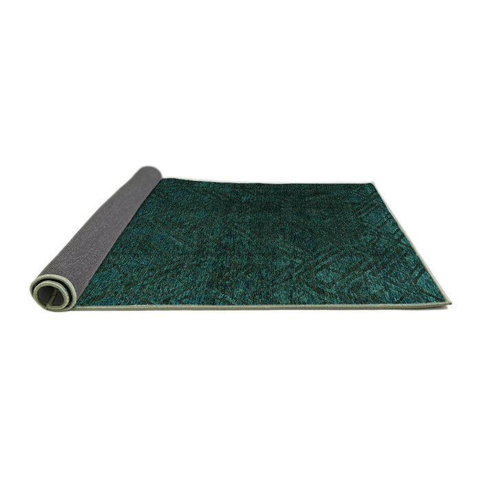 Sideview of Abstract Turquoise Modern Rug, abs4607turq