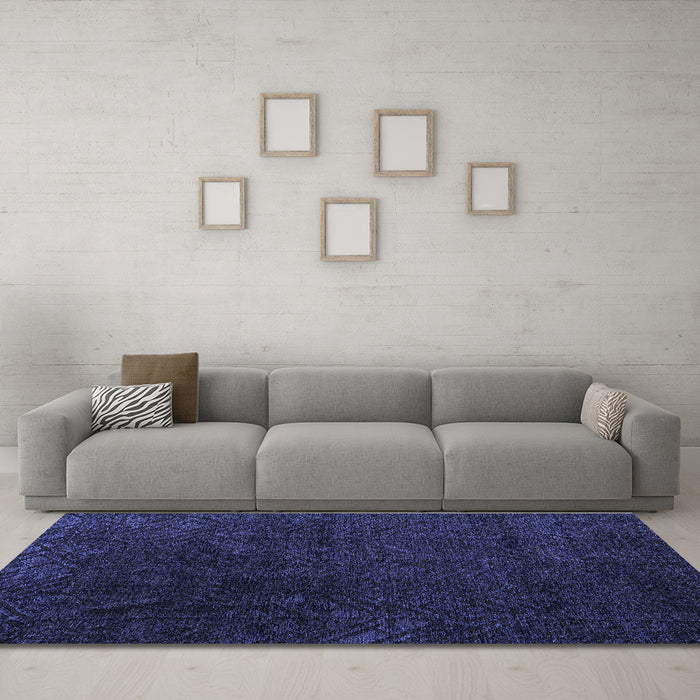 Machine Washable Abstract Blue Modern Rug in a Living Room, wshabs4607blu
