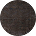 Round Abstract Gray Modern Rug, abs4607