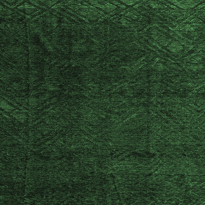 Square Machine Washable Abstract Emerald Green Modern Area Rugs, wshabs4607emgrn