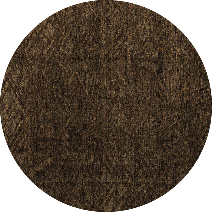 Round Machine Washable Abstract Brown Modern Rug, wshabs4607brn