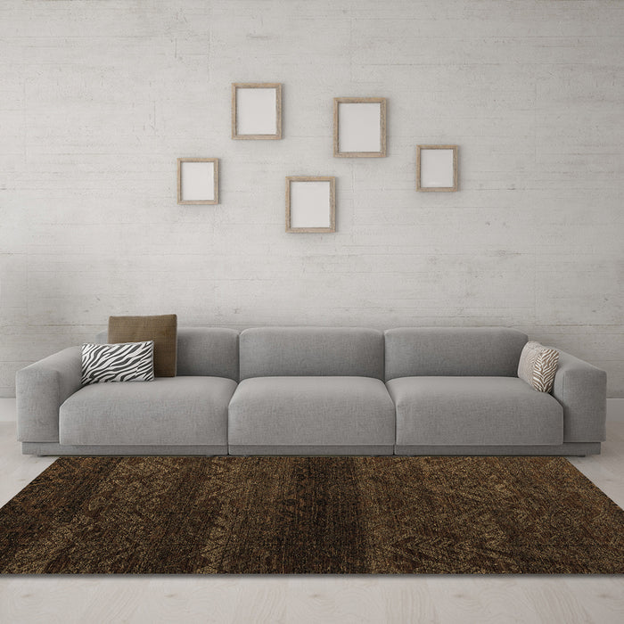 Machine Washable Abstract Brown Modern Rug in a Living Room,, wshabs4608brn