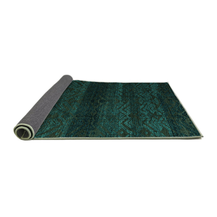 Sideview of Abstract Turquoise Modern Rug, abs4608turq