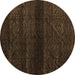 Round Abstract Brown Modern Rug, abs4608brn