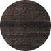 Round Abstract Black Modern Rug, abs4608