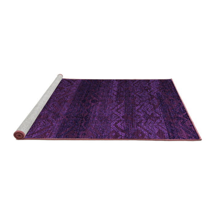 Sideview of Machine Washable Abstract Purple Modern Area Rugs, wshabs4608pur