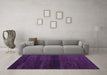 Machine Washable Abstract Purple Modern Area Rugs in a Living Room, wshabs4608pur