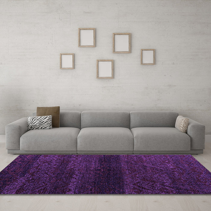 Machine Washable Abstract Purple Modern Area Rugs in a Living Room, wshabs4608pur