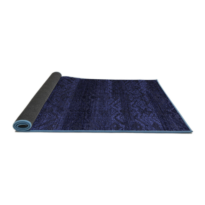 Sideview of Abstract Blue Modern Rug, abs4608blu