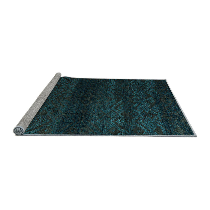 Sideview of Machine Washable Abstract Light Blue Modern Rug, wshabs4608lblu