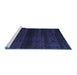 Sideview of Machine Washable Abstract Blue Modern Rug, wshabs4608blu