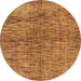 Round Machine Washable Abstract Orange Modern Area Rugs, wshabs4609org