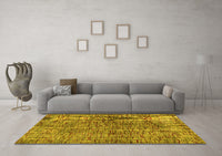 Machine Washable Abstract Yellow Modern Rug, wshabs4609yw