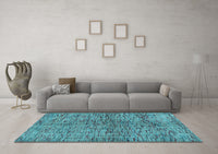 Machine Washable Abstract Light Blue Modern Rug, wshabs4609lblu