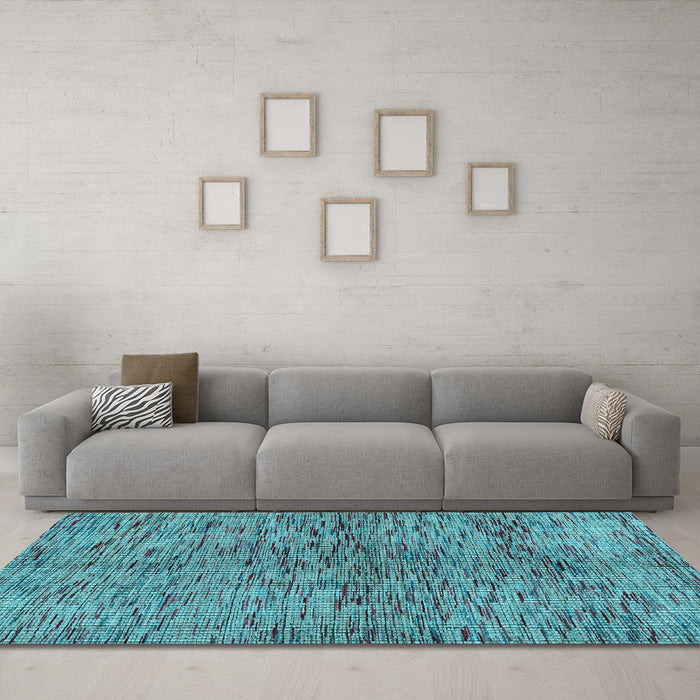 Machine Washable Abstract Light Blue Modern Rug in a Living Room, wshabs4609lblu