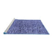 Sideview of Machine Washable Abstract Blue Modern Rug, wshabs4609blu