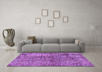 Machine Washable Abstract Purple Modern Rug, wshabs4609pur