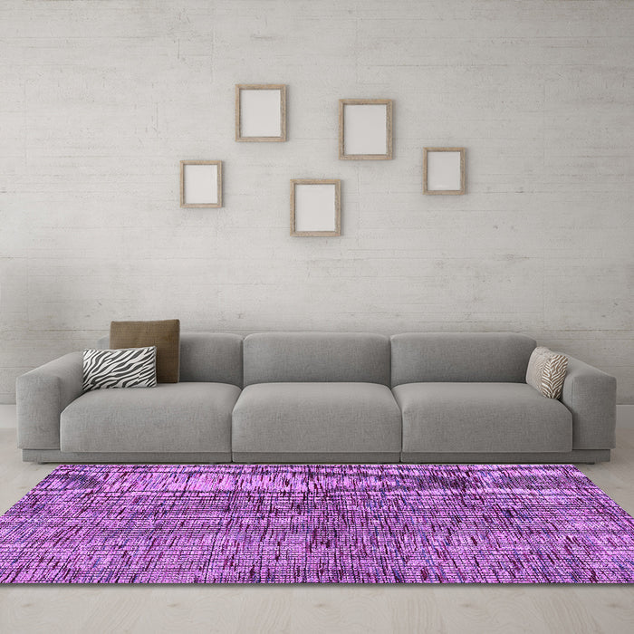 Machine Washable Abstract Purple Modern Area Rugs in a Living Room, wshabs4609pur