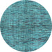 Round Abstract Light Blue Modern Rug, abs4609lblu