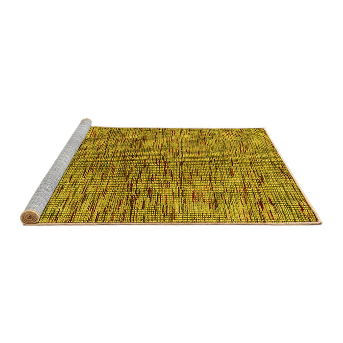 Sideview of Machine Washable Abstract Yellow Modern Rug, wshabs4609yw