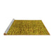 Sideview of Machine Washable Abstract Yellow Modern Rug, wshabs4609yw